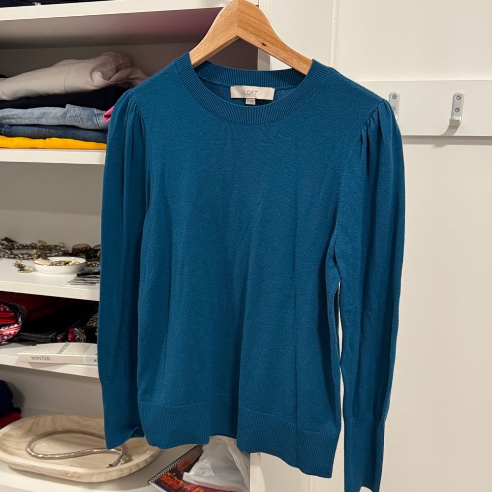 ❄️/🍂 LOFT Deep Teal Crew Neck Sweater